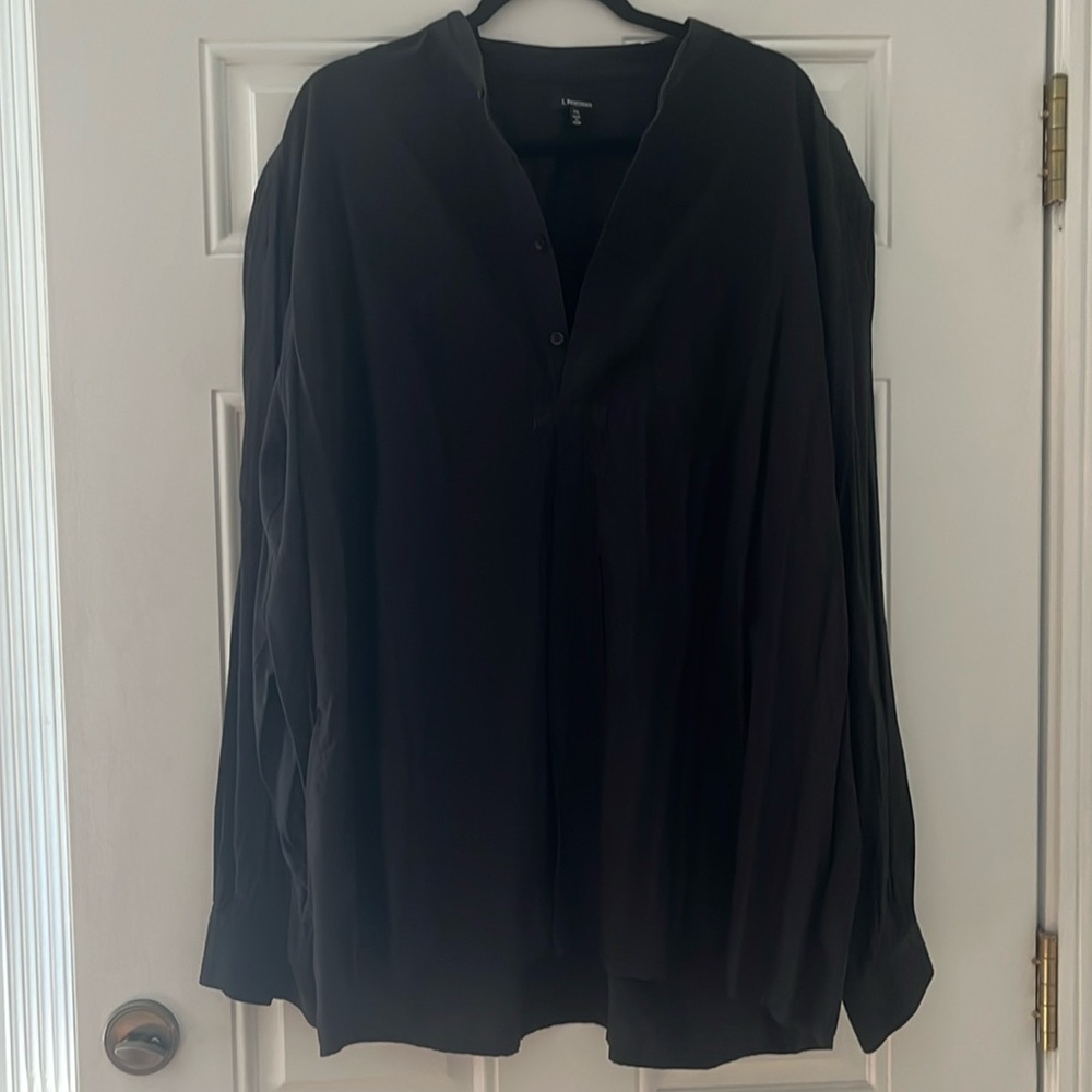 J‎ Peterman Shirt Mens Sz XXL Black Button Long Sleeve Cotton - Picture 4 of 6